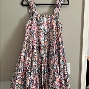 Elegant Tiered Floral Sleeveless Dress